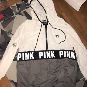 Never before worn pink track jacket/wind breaker